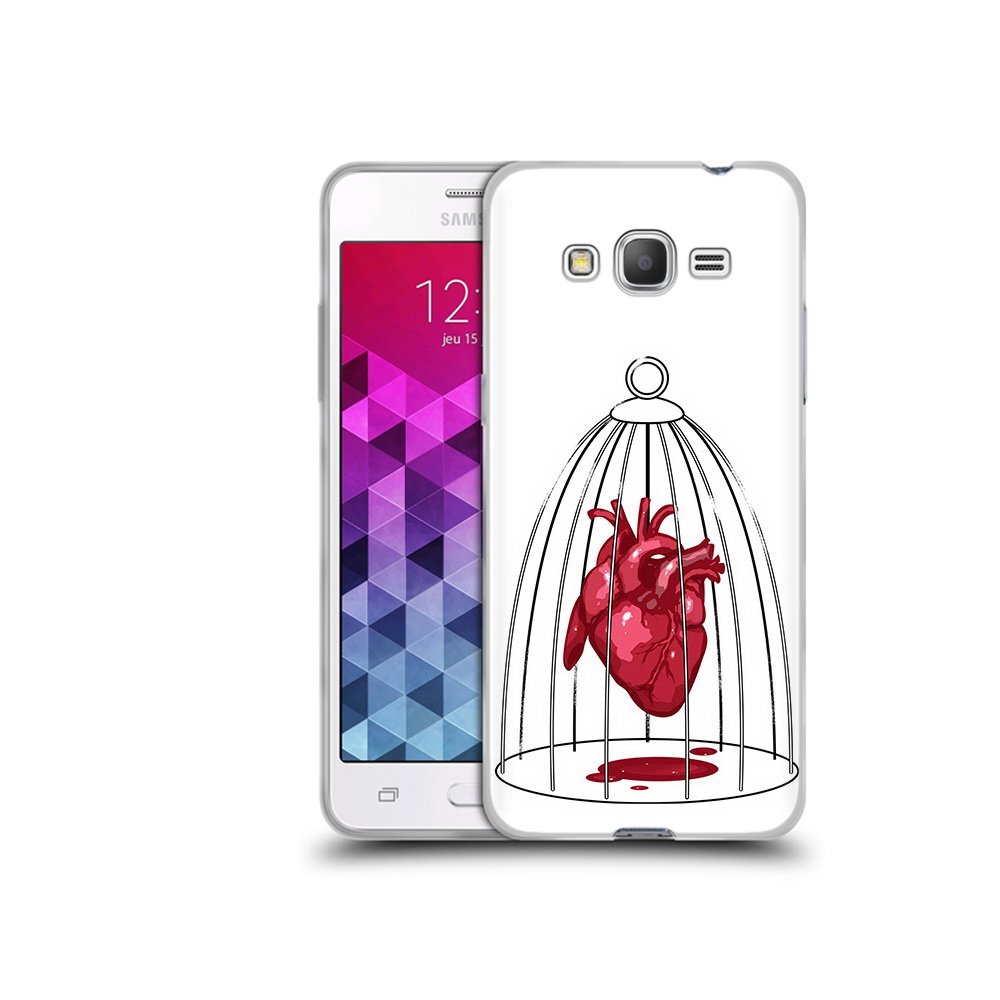 

Чехол MyPads Tocco для Samsung Galaxy Grand Prime сердце в клетке, Прозрачный, Tocco