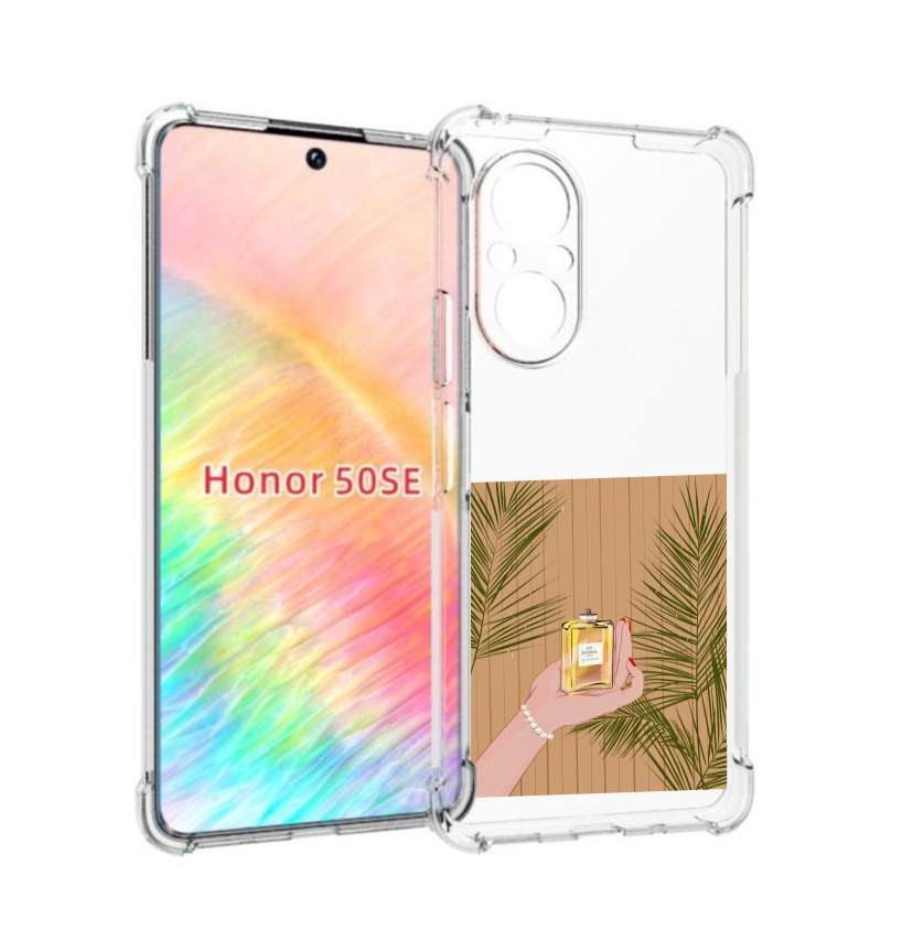 

Чехол бампер MyPads запах-шанель-номер-5 для Honor 50 SE противо, Прозрачный, Tocco