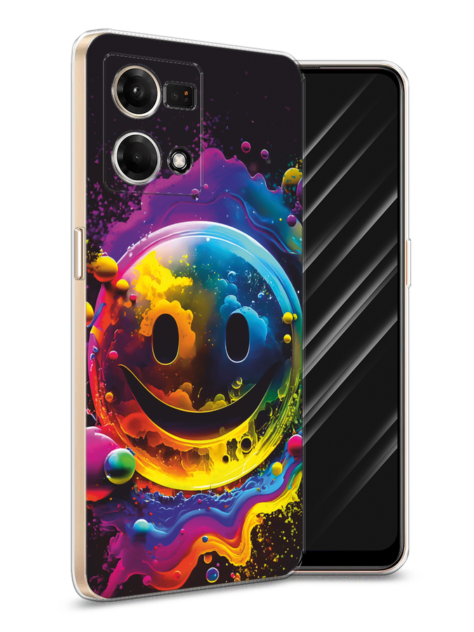 

Чехол Awog на Oppo Reno 8 4G "Кислотный смайл", Фиолетовый;желтый;синий, 2511450-1
