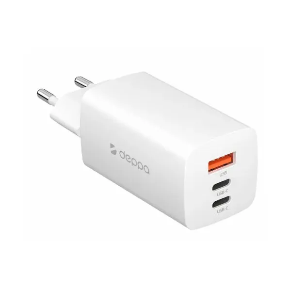

Сетевое зарядное устройство Deppa 2хUSB-C+USB A 65W белый (11443)