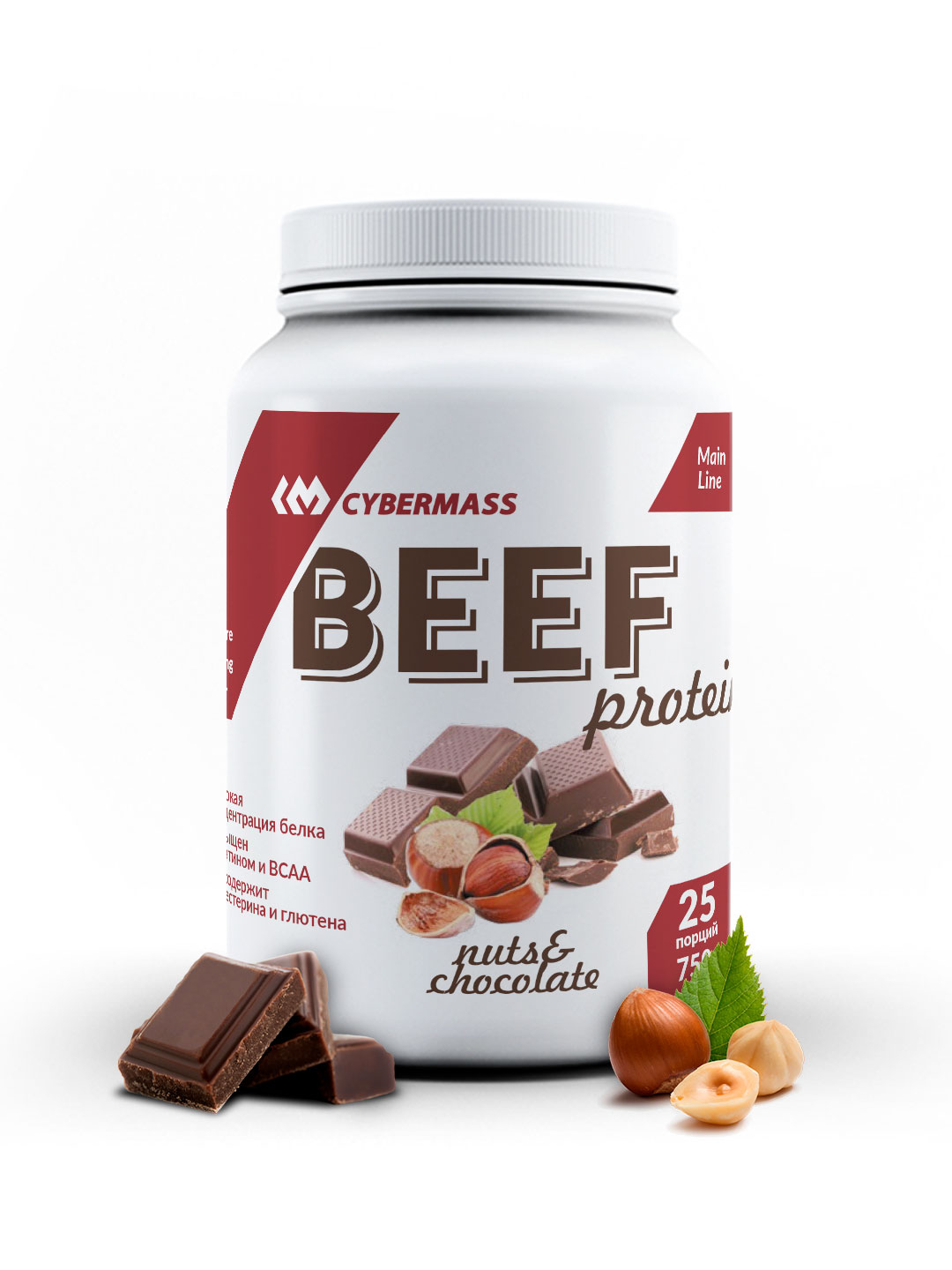 Протеин говяжий Cybermass Beef protein (Шоколад-орех) 750 гр