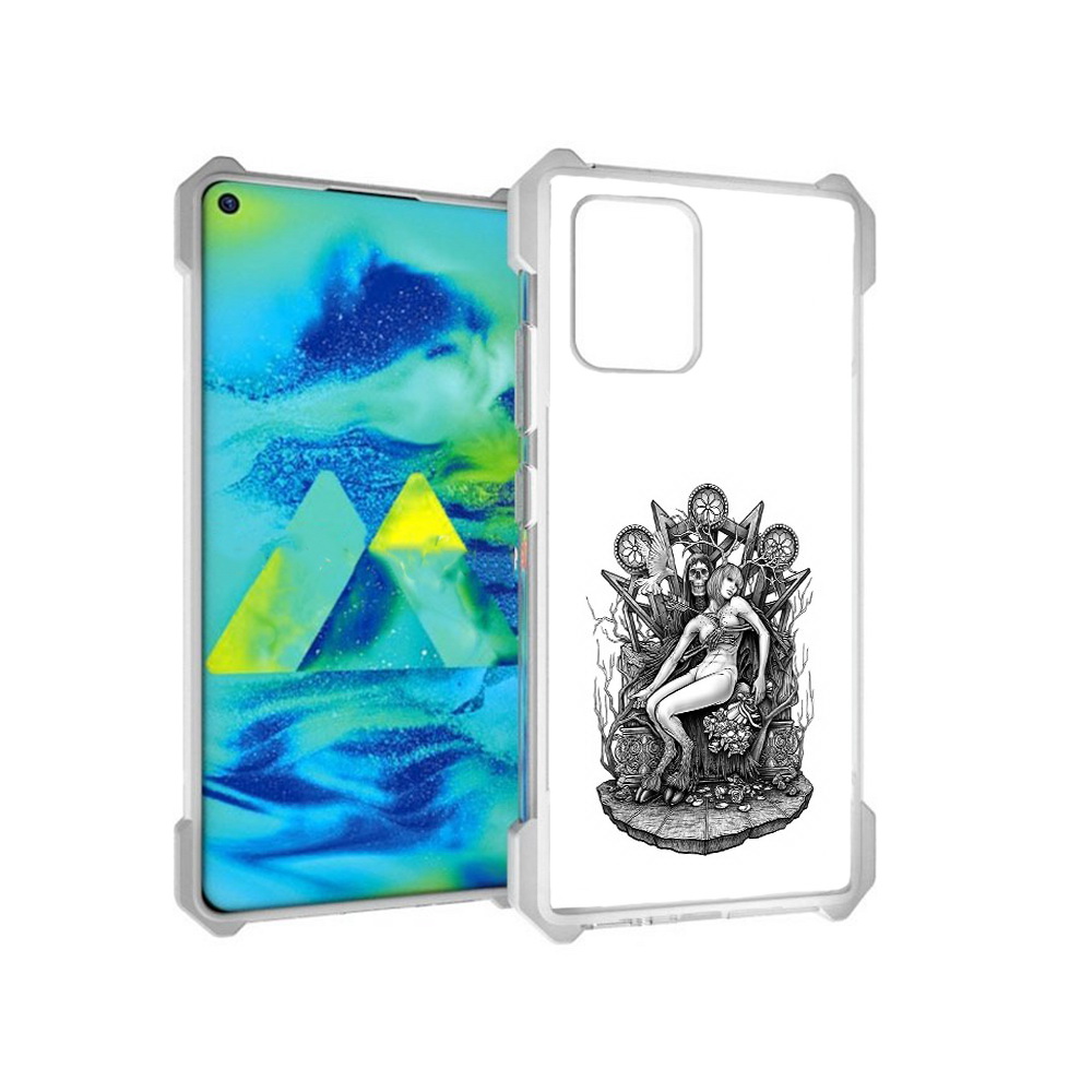 

Чехол MyPads Tocco для Samsung Galaxy S10 Lite девушка на троне (PT143840.502.309), Прозрачный, Tocco