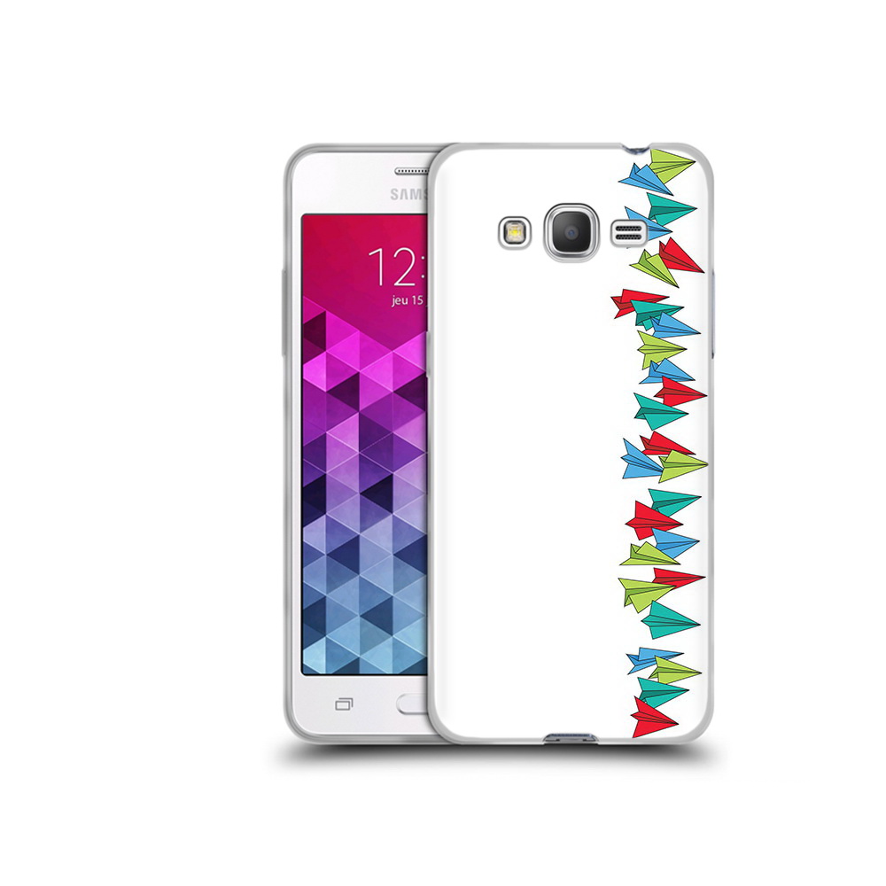 

Чехол MyPads Tocco для Samsung Galaxy Grand Prime самолетики из листочков, Прозрачный, Tocco