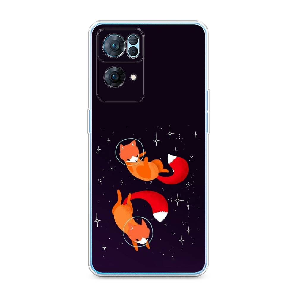 

Чехол Awog на Oppo Reno 7 Pro "Лисы космонавты", Разноцветный, 258250-4