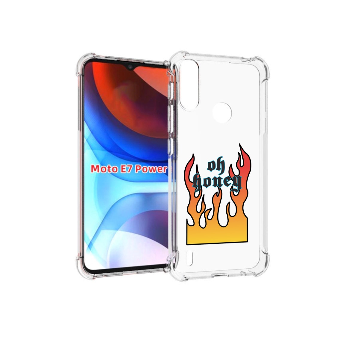 

Чехол MyPads красивое-пламя для Motorola Moto E7 Power, Прозрачный, Tocco