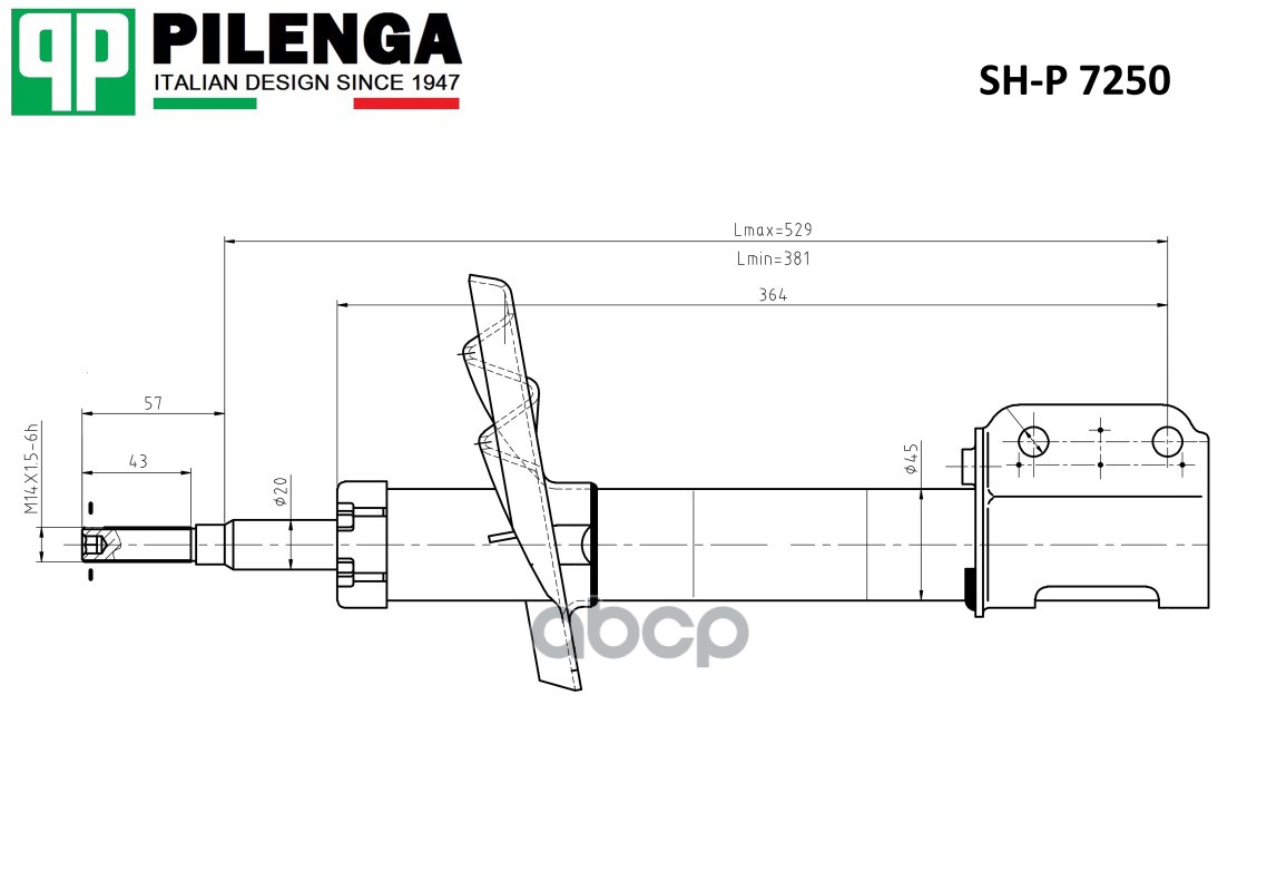 

Амортизатор Передний Левый/Правый X-Ray Sh-P7250 PILENGA арт. SH-P7250