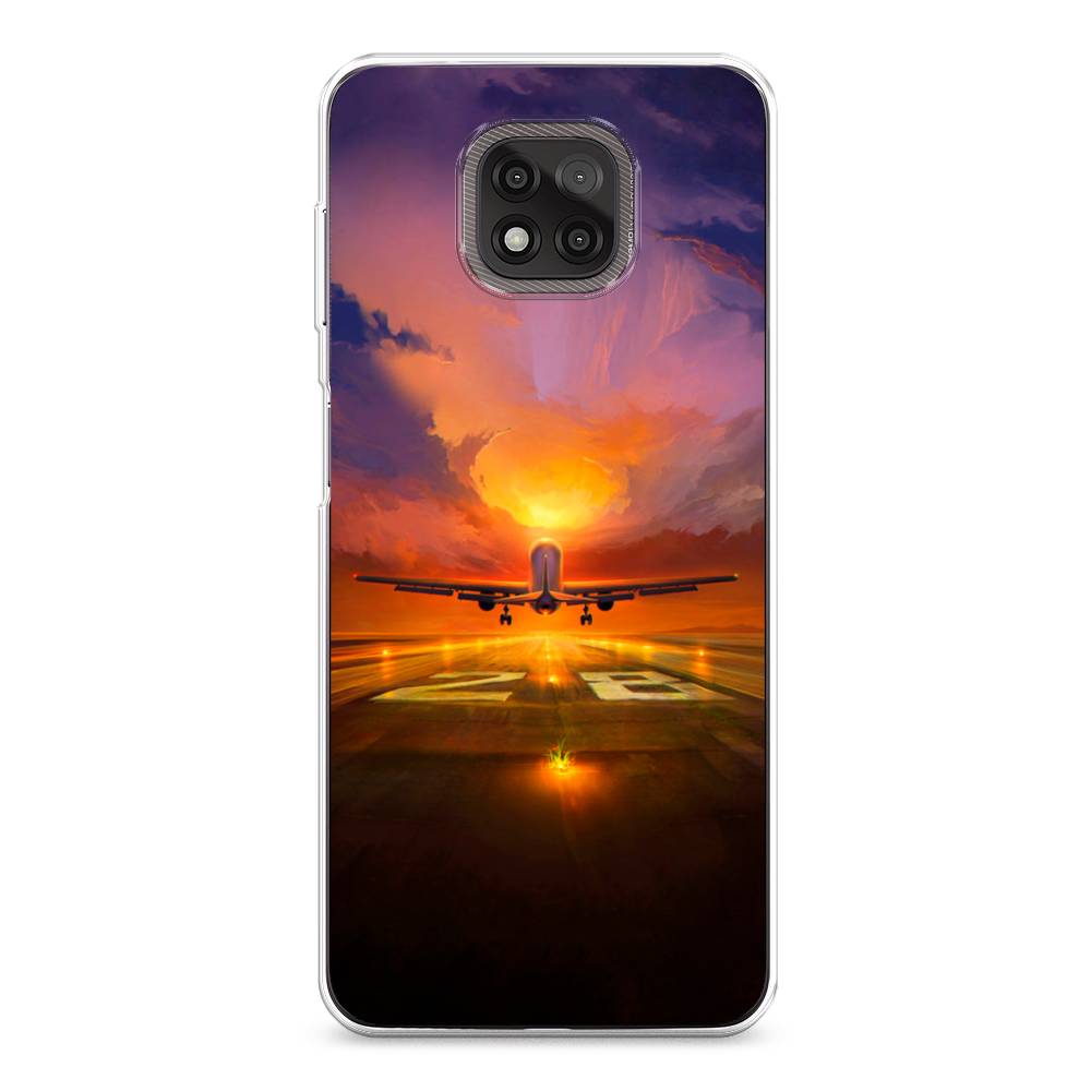 

Чехол на Motorola Moto G Power 2021 "Самолет на посадке", Оранжевый;синий, 242750-6
