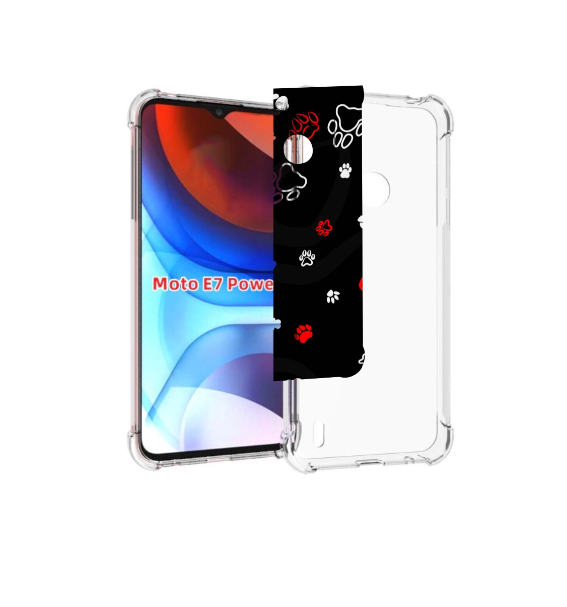 

Чехол MyPads кошачьи-лапки для Motorola Moto E7 Power, Прозрачный, Tocco