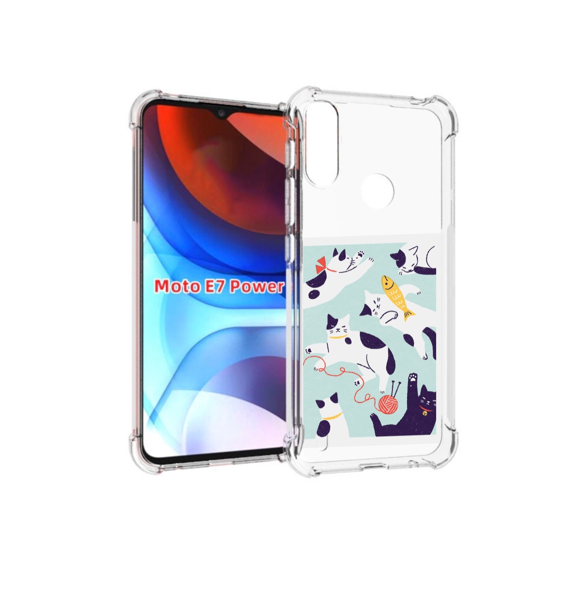 

Чехол MyPads коты-с-клубками для Motorola Moto E7 Power, Прозрачный, Tocco