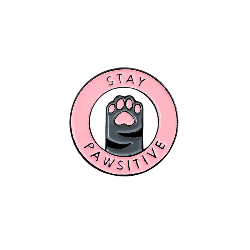 

Значок на одежду Plush Story металлический пин брошь stay pawsitiwe кошачья лапка, черный, stay pawsitiwe