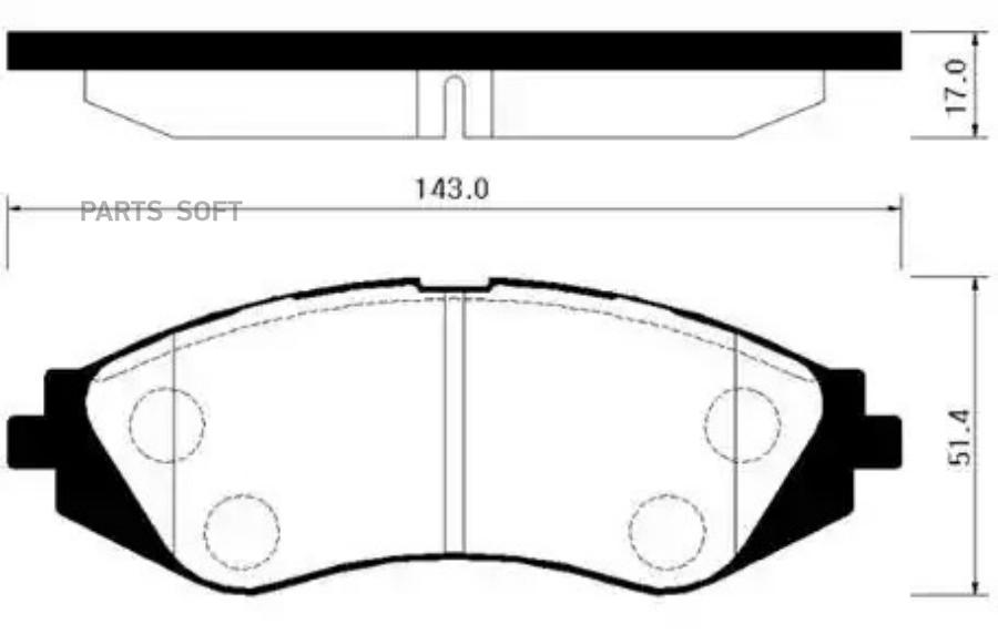 Колодки тормозные дисковые передн daewoo: lanos dohc 97-01, nubira 97-03, lacetti 02-06