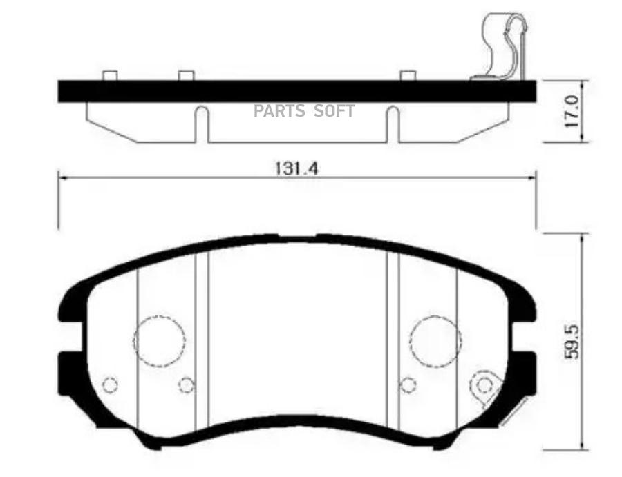 

Колодки тормозные дисковые передн hyundai: elantra 06-09, sonata 04-09,tucson 04-09, tibur