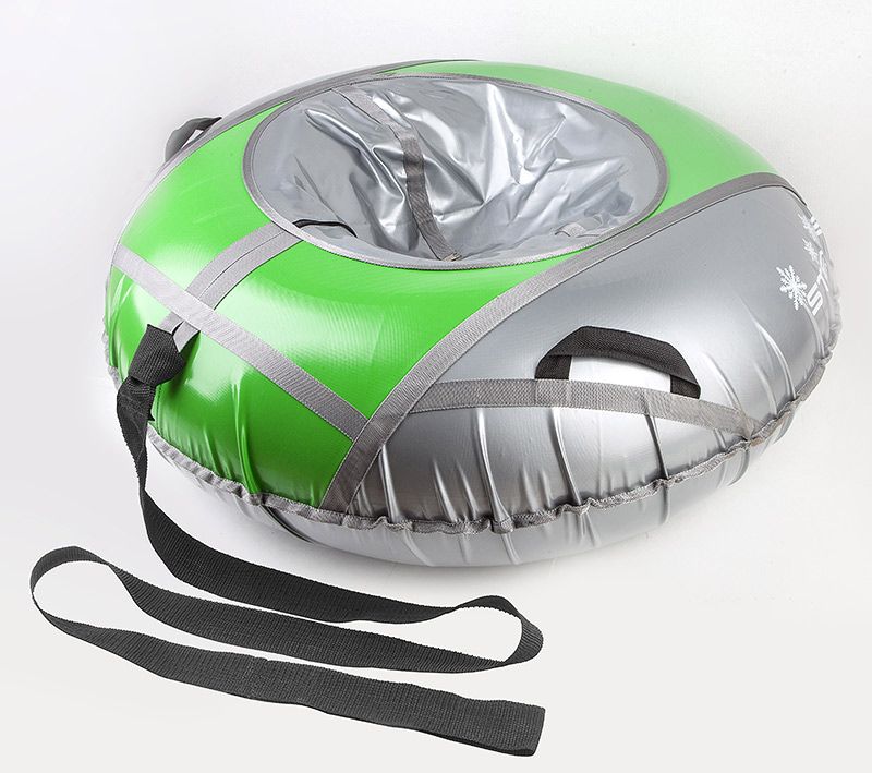 Ватрушка тюбинг D125см верх тентовая ткань, без камеры, сн040125 салатово-серые
