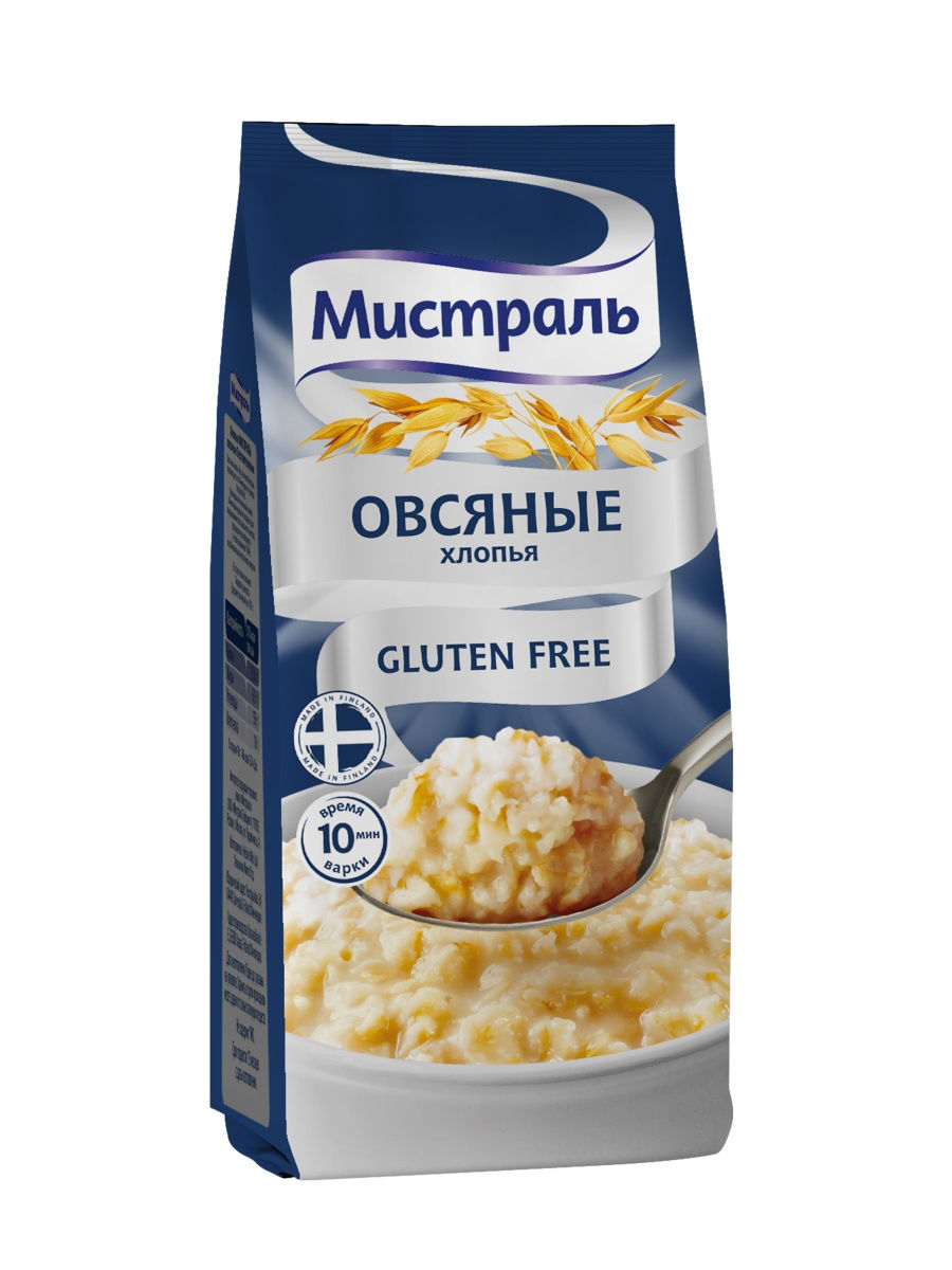 

Хлопья МИСТРАЛЬ Овсяные безглютеновые 400гр, 5198