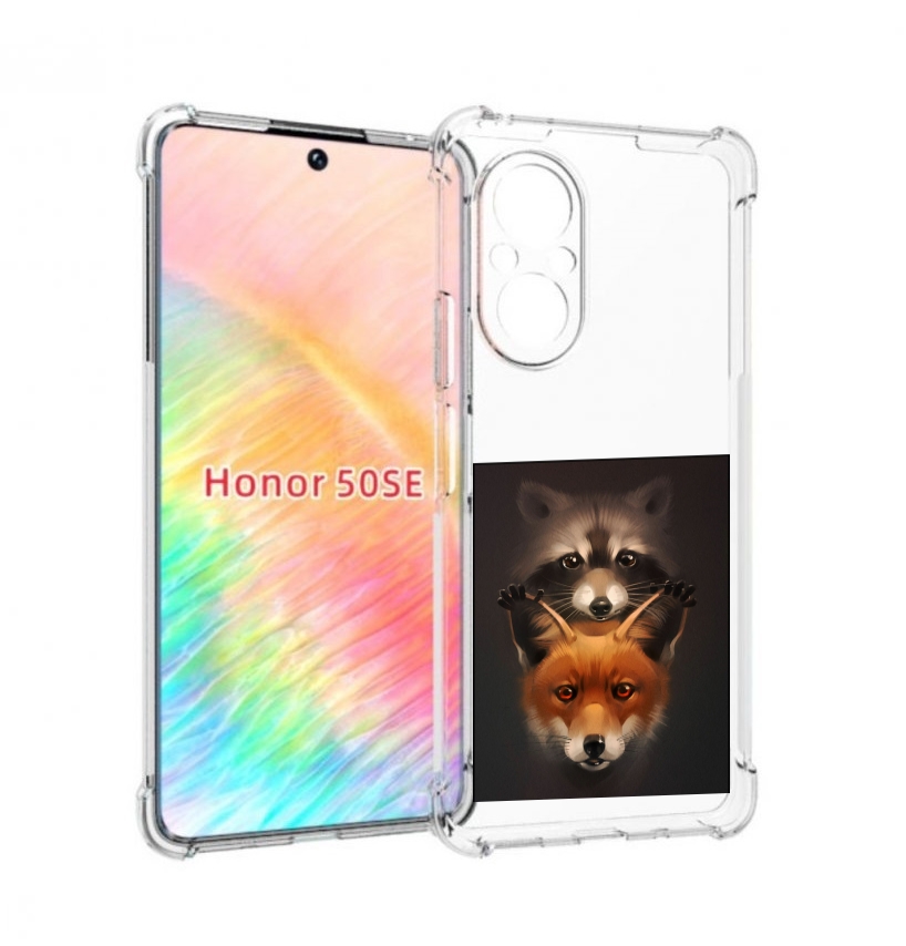 

Чехол бампер MyPads енотик-лисенок для Honor 50 SE противоударный, Прозрачный, Tocco