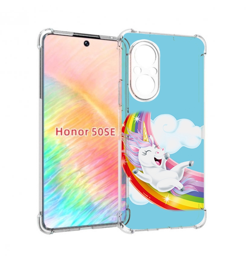 

Чехол бампер MyPads единорог-на-радуге для Honor 50 SE противоуд, Прозрачный, Tocco