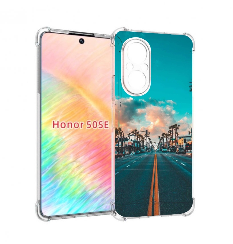 

Чехол бампер MyPads дорога-в-лос-анджелес для Honor 50 SE против, Прозрачный, Tocco