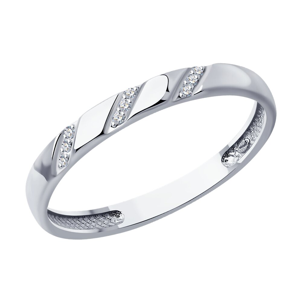 

Кольцо обручальное из белого золота с бриллиантом р. 18,5 SOKOLOV Diamonds 1110212-3, 1110212-3