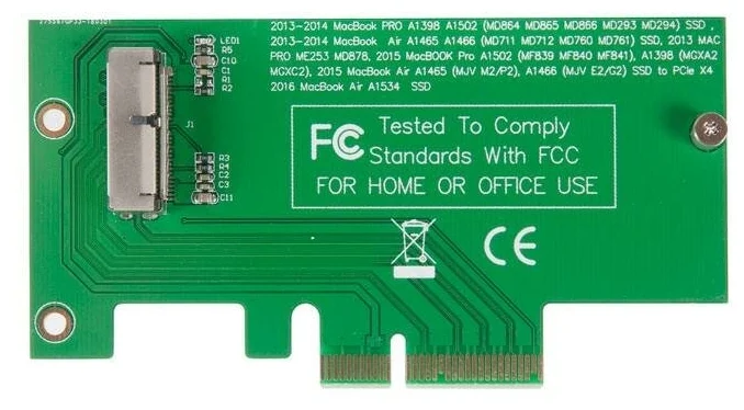 адаптер-переходник PCI-E / SATA3 - iMac / MacBook Air Mid 2013 - Mid 2017