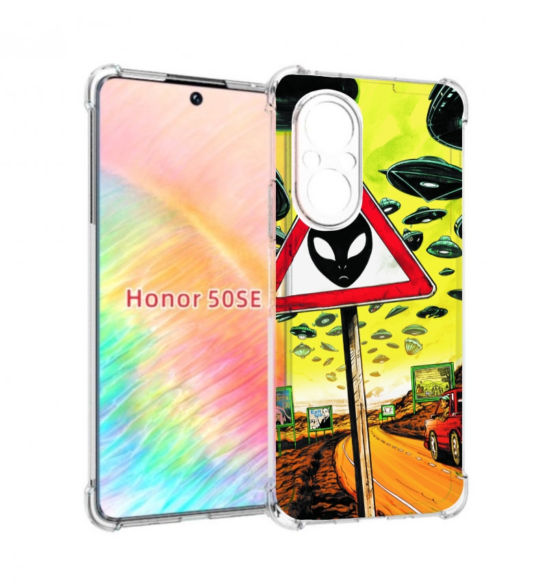 

Чехол бампер MyPads дорога к инопланетянам для Honor 50 SE проти, Прозрачный, Tocco