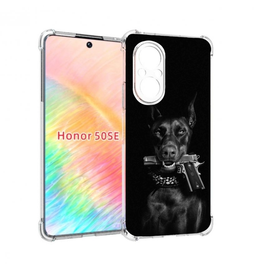Чехол бампер MyPads доберман мужской для Honor 50 SE противоударный