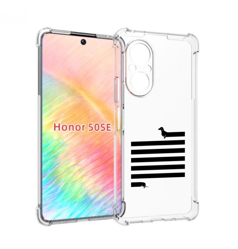 

Чехол бампер MyPads длинная-такса для Honor 50 SE противоударный, Прозрачный, Tocco