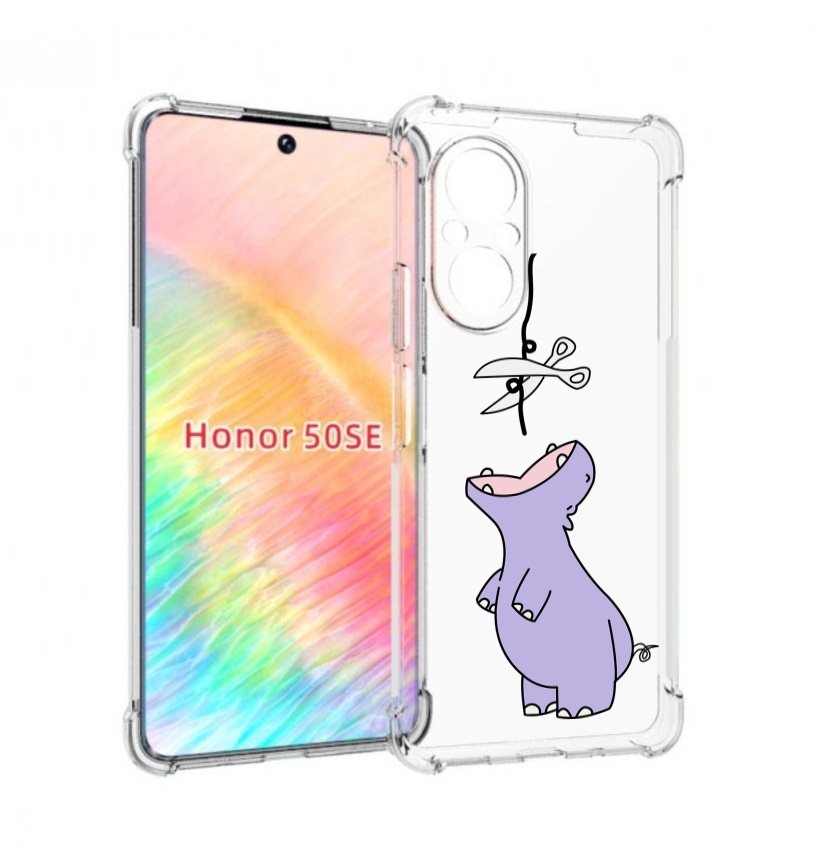 

Чехол бампер MyPads динозаврик-фиолетовый для Honor 50 SE против, Прозрачный, Tocco