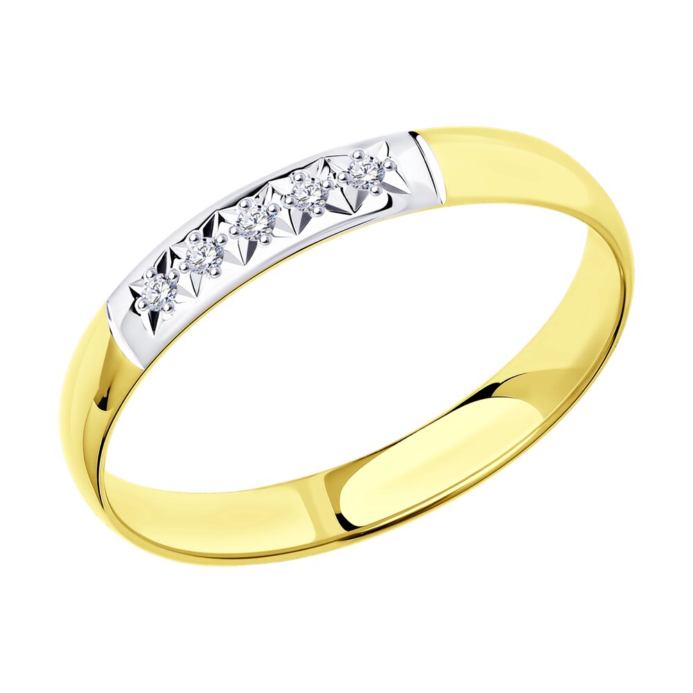 

Кольцо обручальное из желтого золота с бриллиантом р. 16,5 SOKOLOV Diamonds 1110168-2, 1110168-2