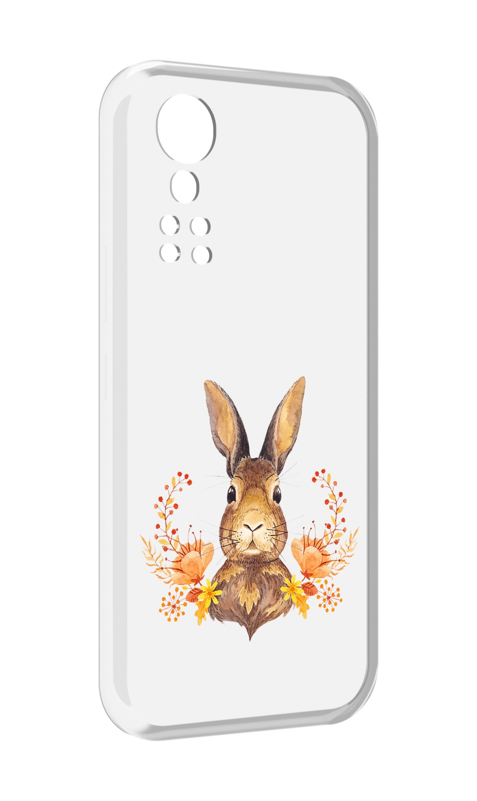 

Чехол MyPads зайка в цветах для ZTE Axon 30 5G / Axon 30S, Прозрачный, Tocco