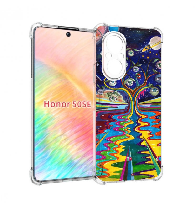 

Чехол бампер MyPads дерево с глазами акварель для Honor 50 SE пр, Прозрачный, Tocco