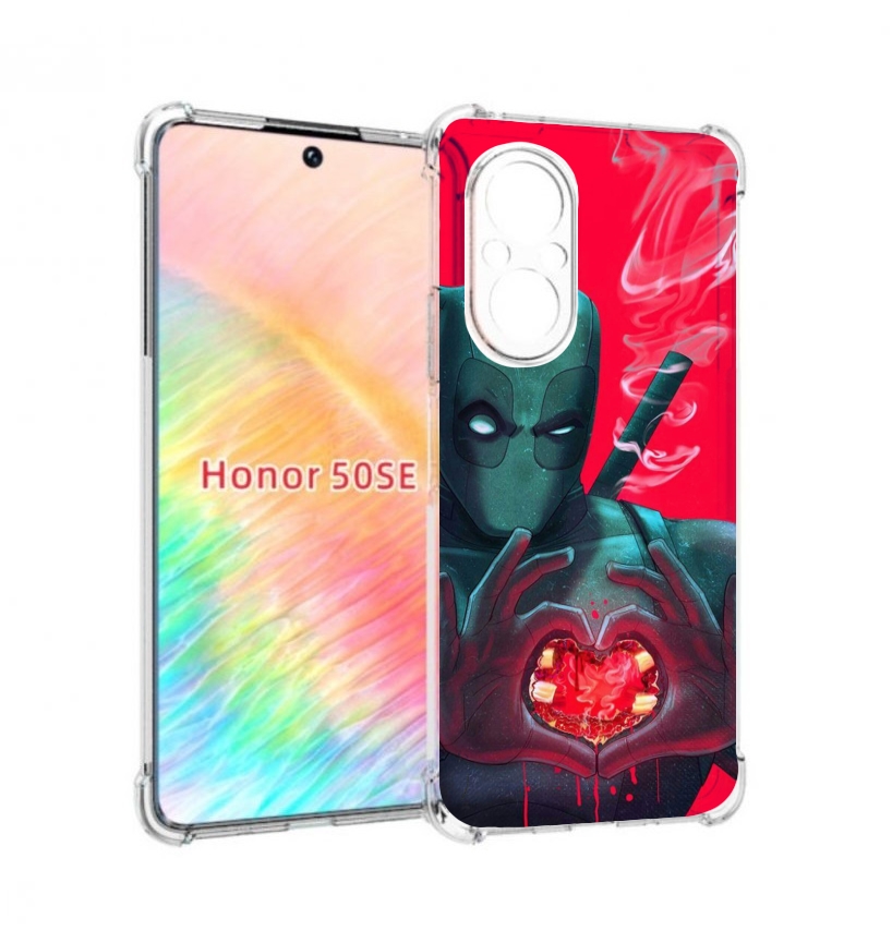 

Чехол бампер MyPads дедпул-в-сердце для Honor 50 SE противоударный, Прозрачный, Tocco