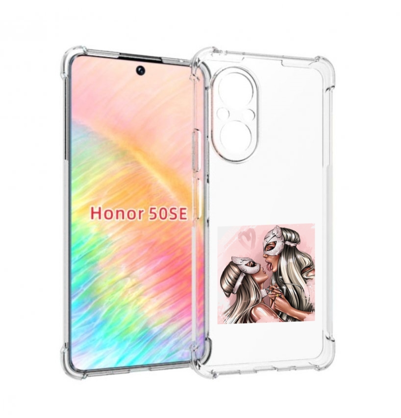

Чехол бампер MyPads девушки-поцелуй женский для Honor 50 SE прот, Прозрачный, Tocco