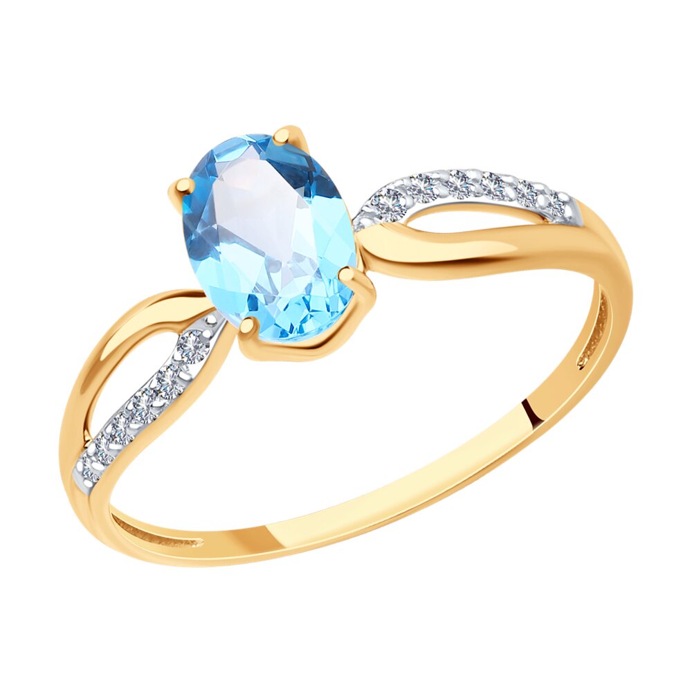

Кольцо из красного золота с топазом р. 16,5 Diamant 51-310-01496-1, 51-310-01496-1