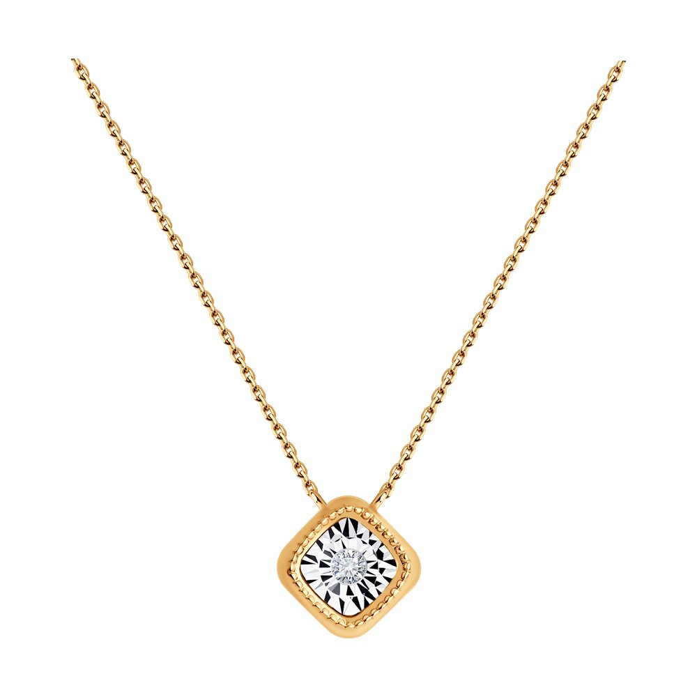 

Колье из комбинированного золота 45 см SOKOLOV Diamonds 1070260, бриллиант, 1070260