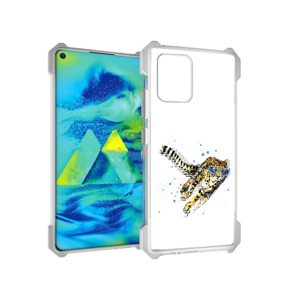 

Чехол MyPads Tocco для Samsung Galaxy S10 Lite гепард в очках (PT143840.502.287), Прозрачный, Tocco