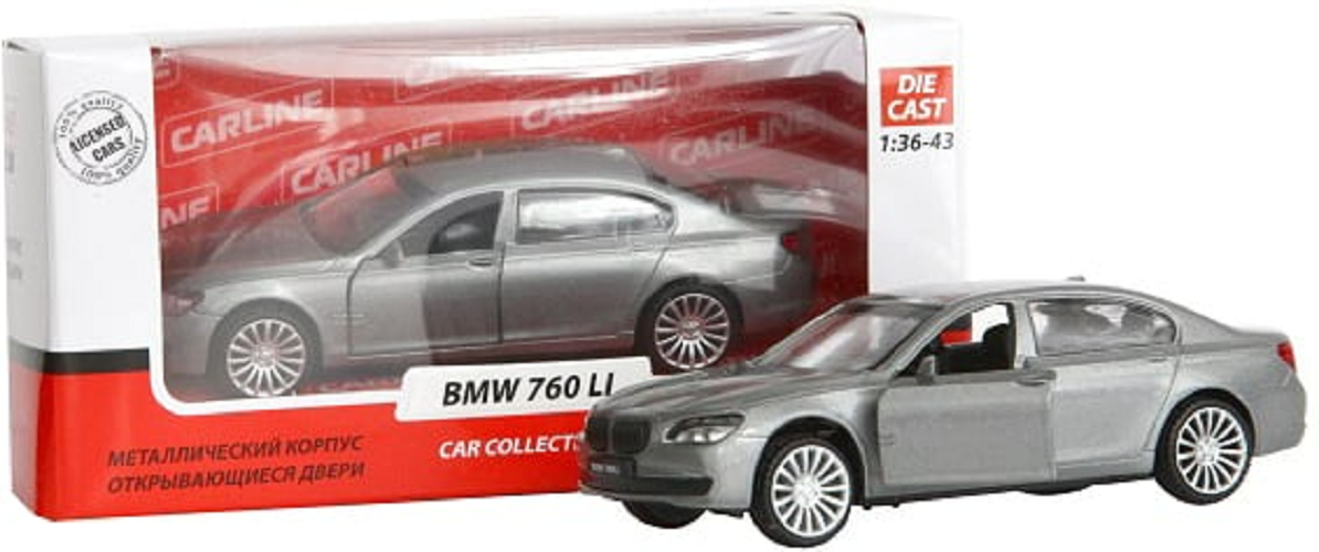 

Машинка металлическая CARLINE BMW 760 LI GT9331, Серый, GT9331_1008047