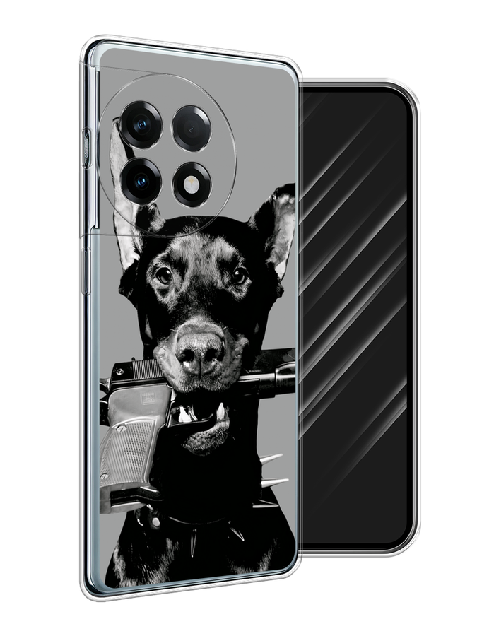 

Чехол Awog на OnePlus 11R/Ace 2 "Доберман", Серый, 154250-1