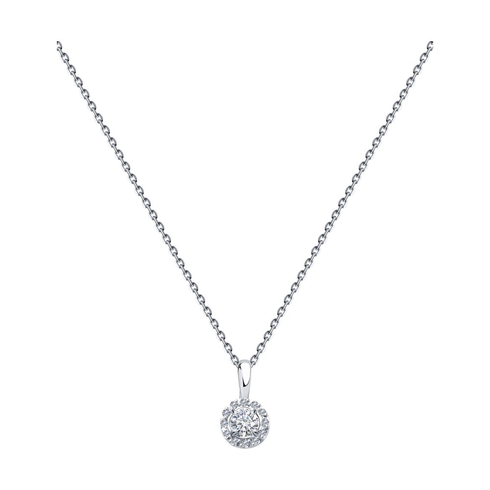 

Колье из белого золота 50 см SOKOLOV Diamonds 1070181-3, бриллиант, 1070181-3