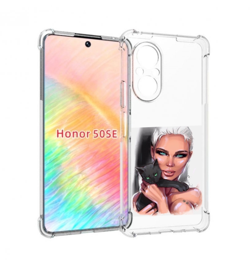 

Чехол бампер MyPads девушка-с-черным-котиком женский для Honor 5, Прозрачный, Tocco
