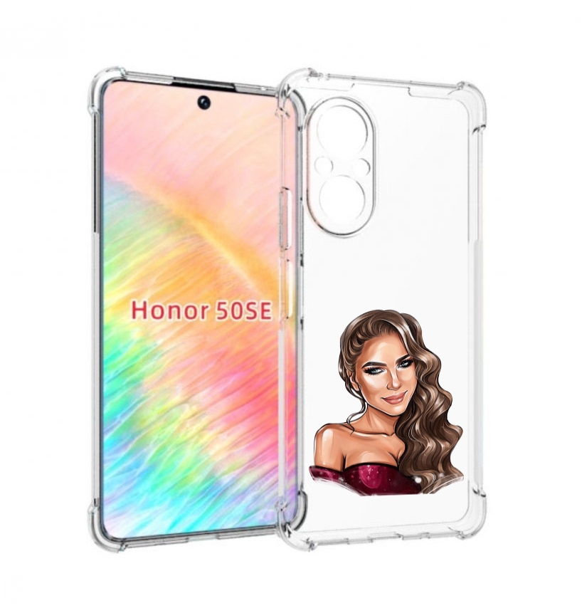 

Чехол бампер MyPads девушка-с-улыбкой женский для Honor 50 SE пр, Прозрачный, Tocco