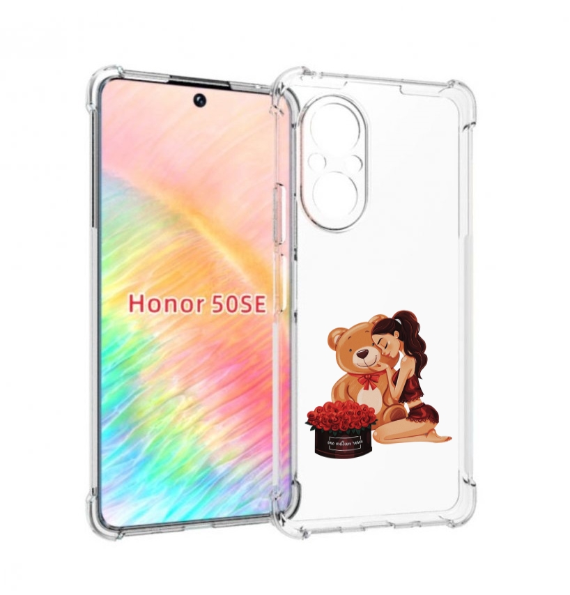 

Чехол бампер MyPads девушка-с-подарками женский для Honor 50 SE, Прозрачный, Tocco