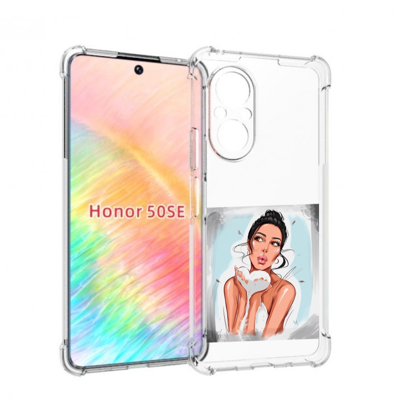 

Чехол бампер MyPads девушка-с-пеной женский для Honor 50 SE прот, Прозрачный, Tocco