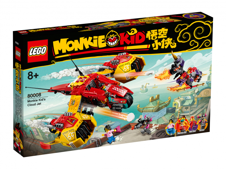 Конструктор LEGO Monkie Kid Реактивный самолёт Манки Кида, 80008 конструктор panawealth ninja реактивный самолет зейна золотой дракон из 258 дет