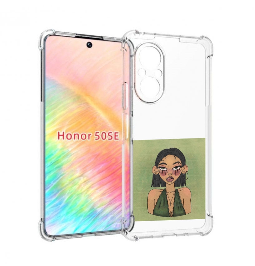 

Чехол бампер MyPads девушка-с-каре-и-тату для Honor 50 SE против, Прозрачный, Tocco