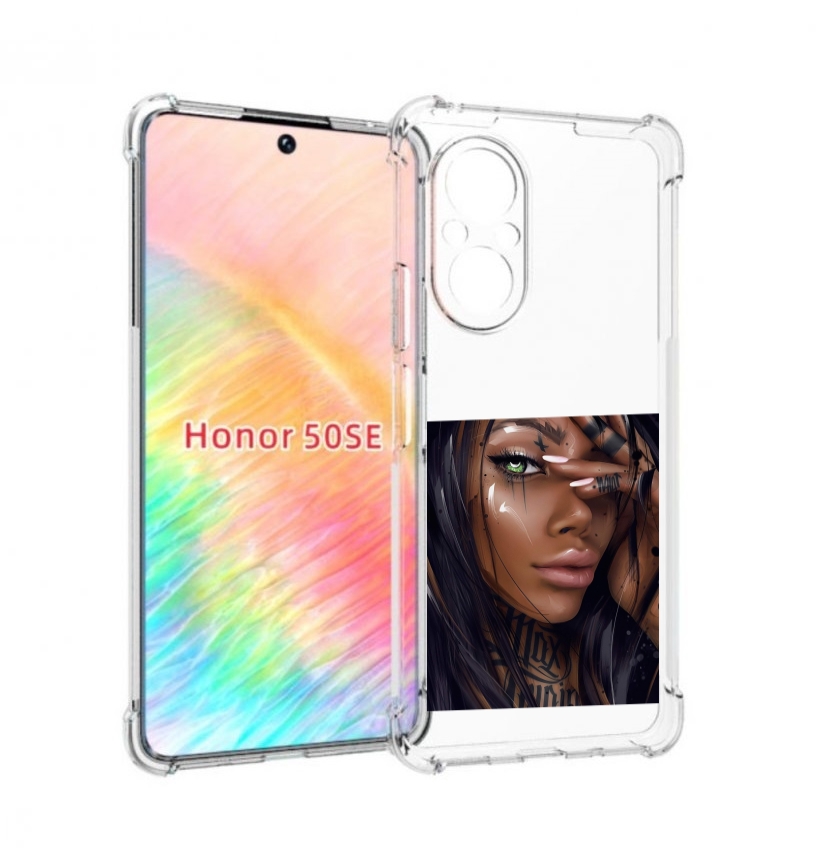 

Чехол бампер MyPads девушка-с-зелеными-глазами-яркими для Honor, Прозрачный, Tocco