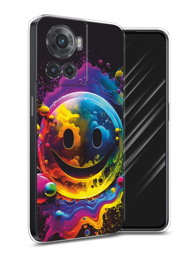 

Чехол Awog на OnePlus 10R/Ace "Кислотный смайл", Фиолетовый;желтый;синий, 153050-1