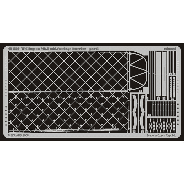 

48559 Eduard 1/48 Фототравление Wellington Mk.I Mid.fuselage interior, Однотонный, 48559