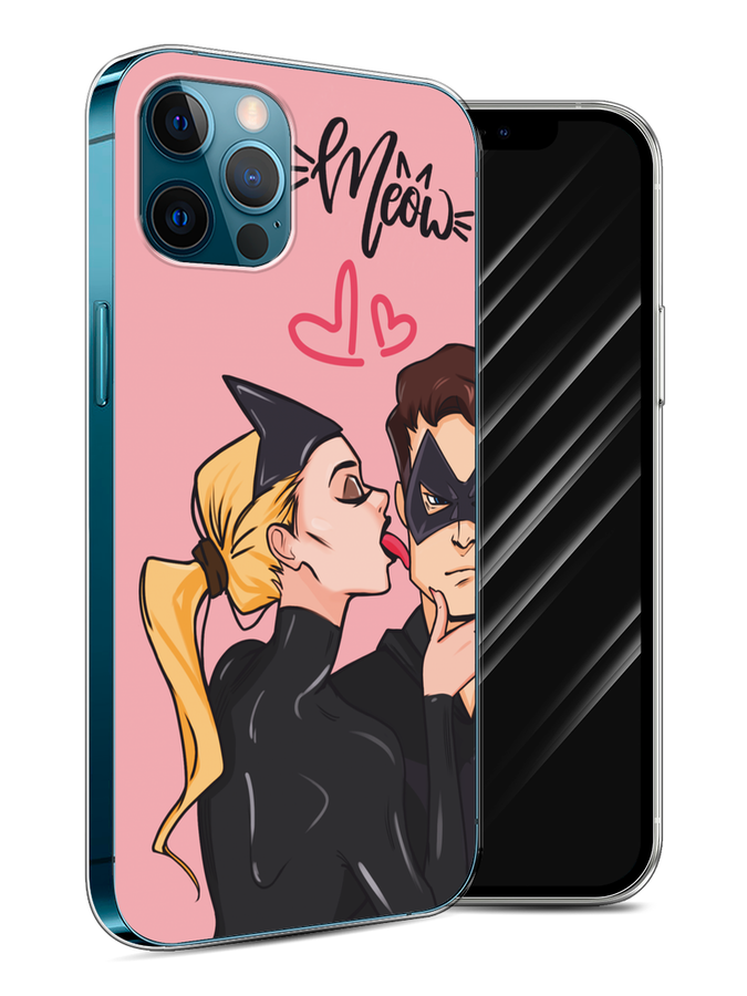 

Чехол Awog на Apple iPhone 12/12 Pro "Kiss of Cat Woman", Розовый;черный;бежевый, 12850-1