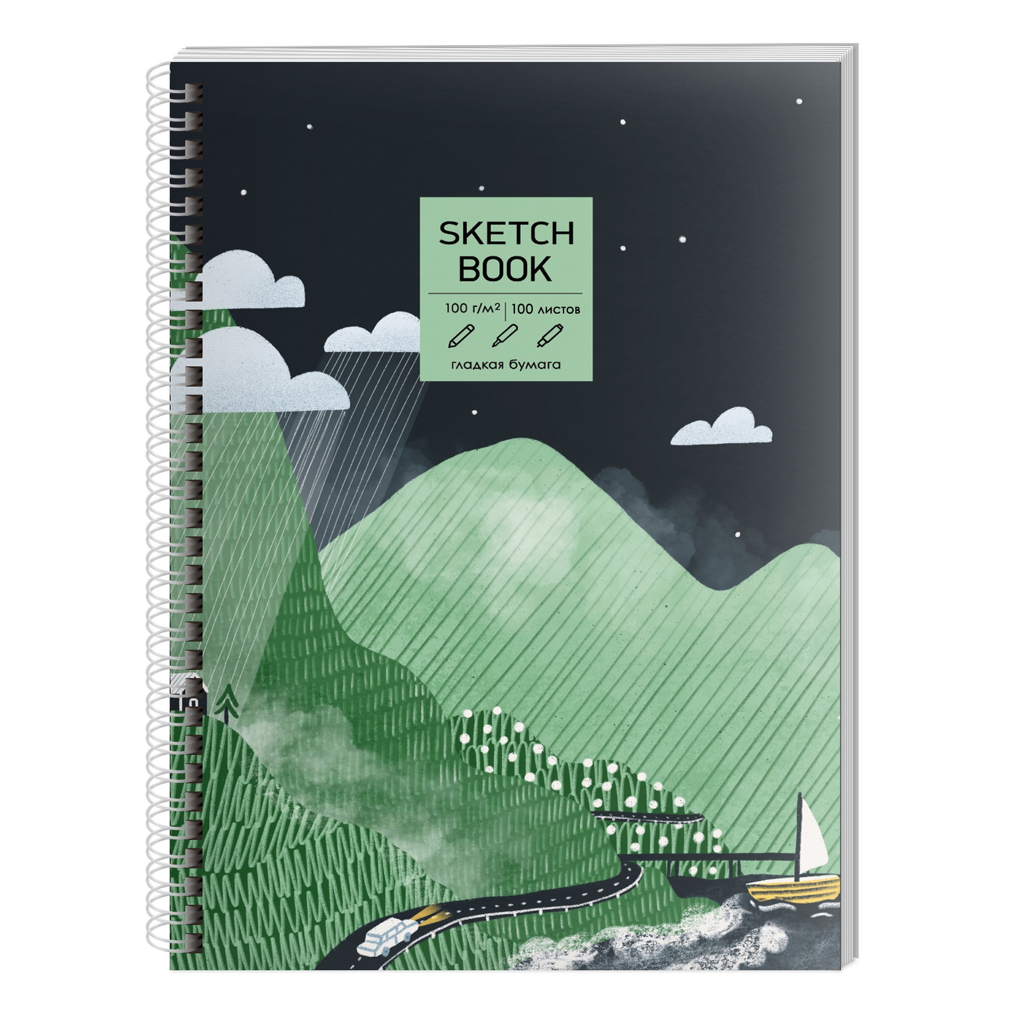 

Скетчбук Paper Art SKETСHBOOK. Green world (А5,100,100,евроспираль) ТС51004820