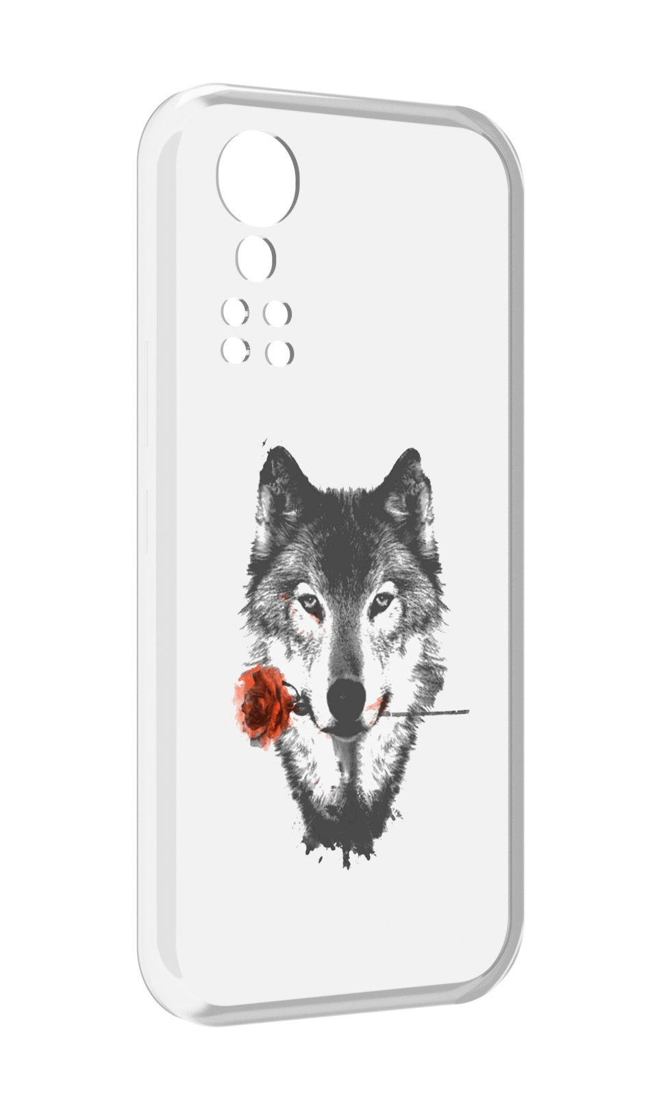 

Чехол MyPads волк с розой для ZTE Axon 30 5G / Axon 30S, Прозрачный, Tocco